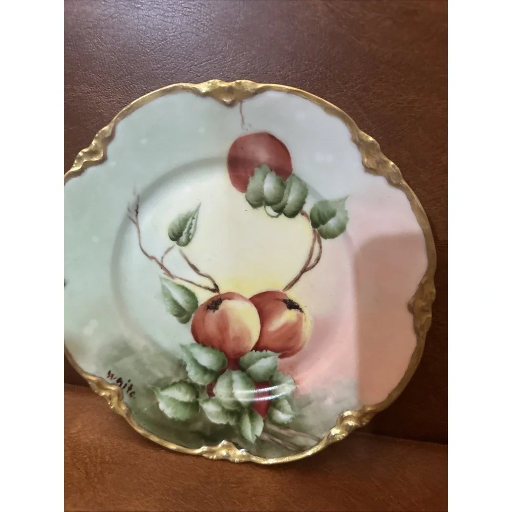 Vintage Antique German Bavaria Painted Fruit Design Porcelain Plate7-1/2